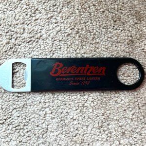 Berentzen Germany's Finest Liqueur Bottle Opener Black Vinyl Coated Stainless 7"